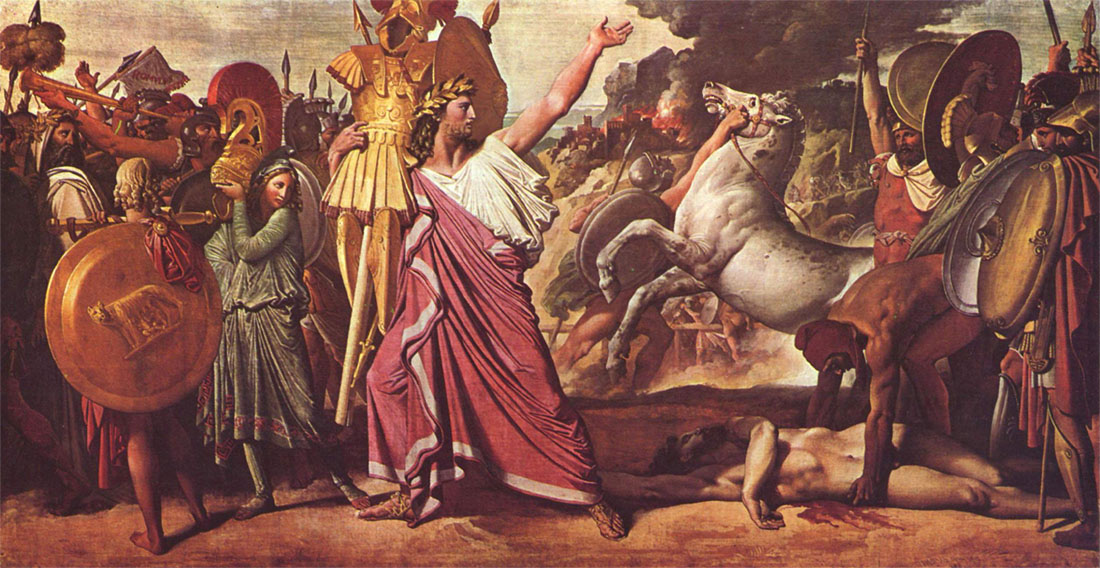 Jean-Auguste-Dominique Ingres, Romulus, vainqueur d'Acron, porte les depouilles opimes au Temple de Jupiter